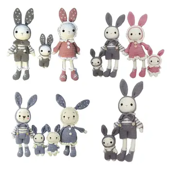 Набор для Вязания Крючком DIY Bunny Doll Starter Pack Craft Art для начинающих, включающий Крючок для Вязания Крючком, Шарики Пряжи, Инструкции, Аксессуары