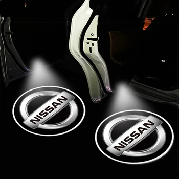 2шт Светодиодный Свет Приветствия Двери Автомобиля Лазерный Проектор Логотип Ghost Shadow Light Для Nissan juke navara almera x-trail nismo leaf patrol