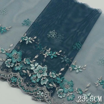 2 ярда темно-зеленого тюля с цветочной вышивкой, кружевная отделка, Мягкое сетчатое белье, нижнее белье, одежда, бюстгальтер, платье, ткань для шитья своими руками