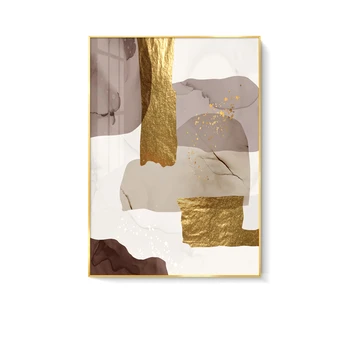 Абстрактные Золотые Листья растения DIY 5D Полная Алмазная Мозаика, Алмазная Вышивка, Набор для рисования, Картина для домашнего декора