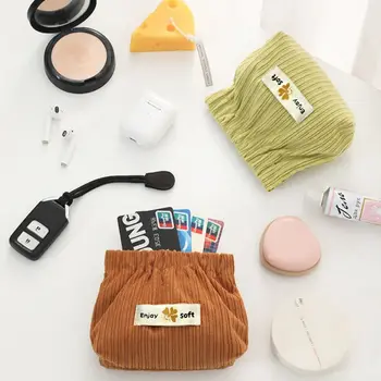 Вельветовая мини-косметичка, сумка для хранения цветочной губной помады, сумка для макияжа, сумка для наушников, сумка на листовой пружине, сумка для хранения мелочи