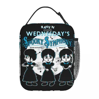 Wednesday Addams Dancing Dance, изолированная сумка для ланча, контейнер для ланча Spooky Symphony, Многоразовый термоохладитель, ланч-бокс