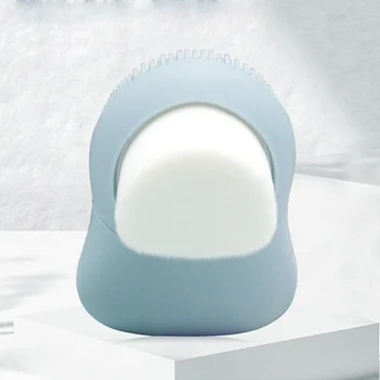 Очищающая щетка Ручной очистки Силиконовые скрубберы для сухой жирной кожи (светло-голубой)