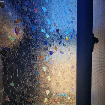 3D Полупрозрачная цветная стеклянная пленка Наклейки на окна Пленка для защиты от солнца Витражные наклейки Статическая наклейка на окно Домашний декор
