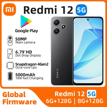 Мобильный Телефон Redmi 12 Глобальная Версия Helio G88 50MP AI Тройная Камера Большой 6,79 