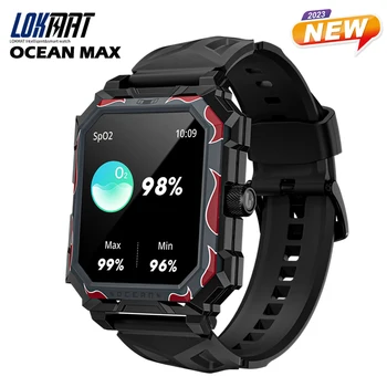 Спортивные Часы LOKMAT OCEAN MAX 1,96-Дюймовый TFT ЖК-дисплей с Полноэкранным Сенсорным Экраном, Фитнес-Трекер IP68, Водонепроницаемые Умные Часы с Bluetooth-Вызовом Для Мужчин