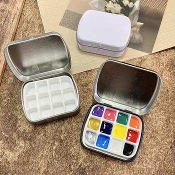 LOLEDE Mini, Пустая коробка для акварели на 12 сеток, Портативная палитра акварели для путешествий, коробка для рисования увлажняющими красками, Художественные принадлежности