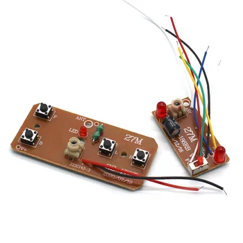 ZWH 27 МГц 2-канальный/4-канальный пульт дистанционного управления, передатчик и приемник, печатная плата для радиоуправляемого автомобиля ручной работы, игрушечная модель робота