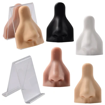 Трехмерная модель носа с имитацией мягкого силикона для демонстрации ювелирных изделий для практики пирсинга ногтей в носу