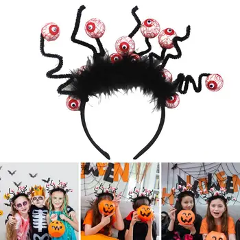 Декорации для вечеринки в честь Хэллоуина Забавная повязка на голову с пауком, Кроваво-красная повязка для волос, Призрачный фестиваль, реквизит для фотосессии, с Днем Хэллоуина!