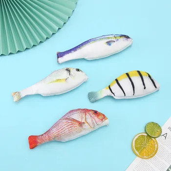 Оптовая продажа, Креативная 3D имитация Рыбы, сумка для карандашей, Школьники, Милые Канцелярские принадлежности, Тканевый чехол для детей, Удобный кошелек для монет
